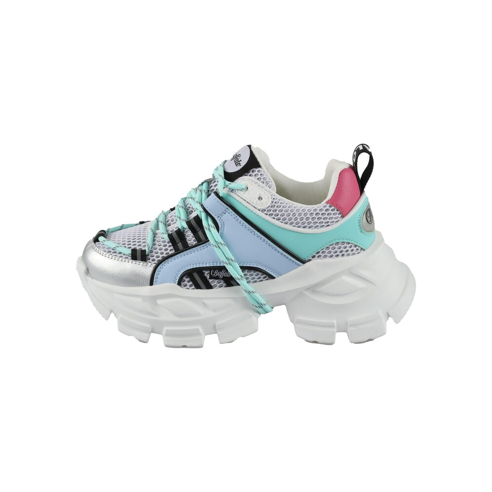 Buffalo Saturn Lace Sneaker – Schwarze Veggie-Schuhe Mit Memory Foam, Chunky Style