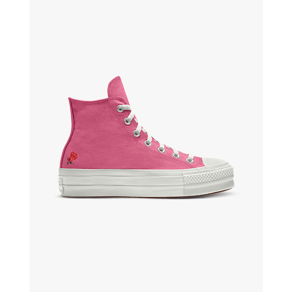 converse pale pink coral micro dot knit trainers