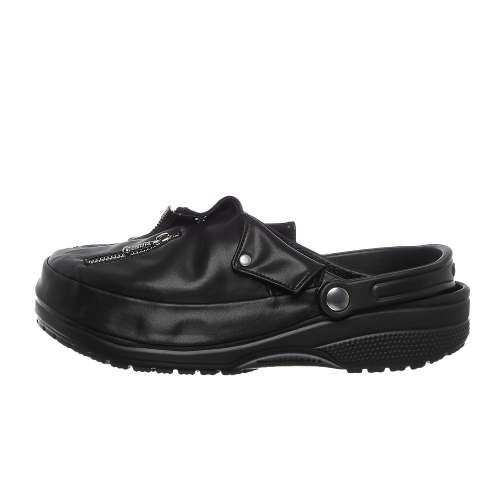 Black leather crocs on sale