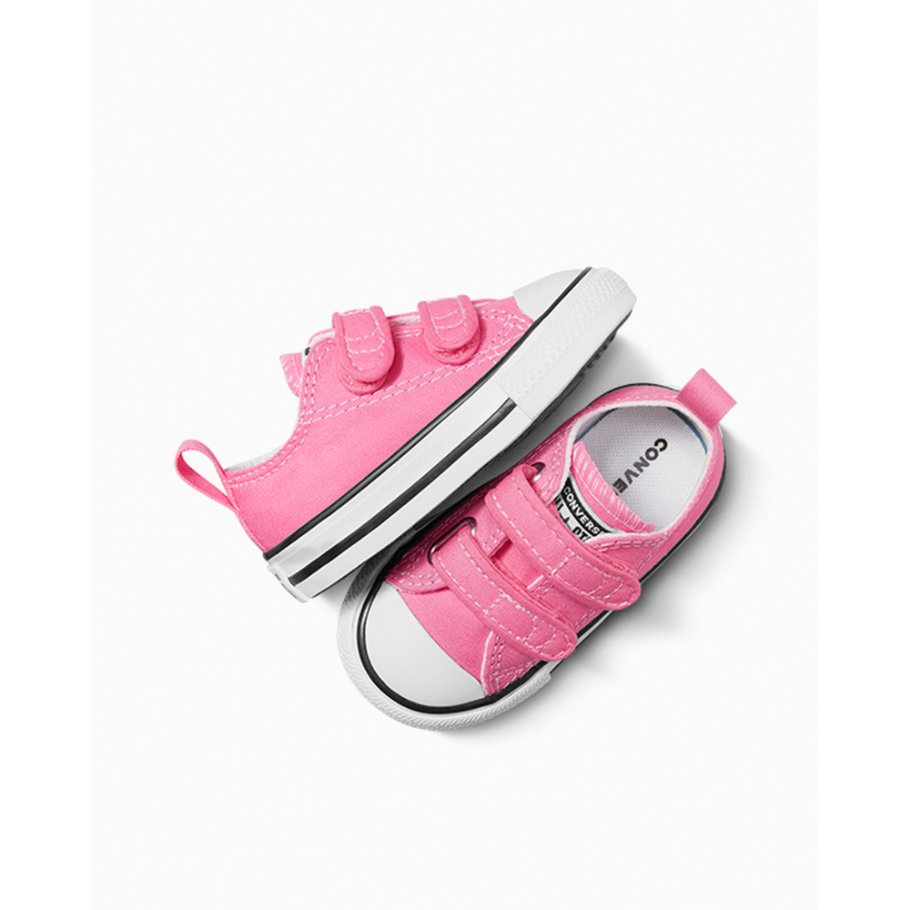 converse velcro pink