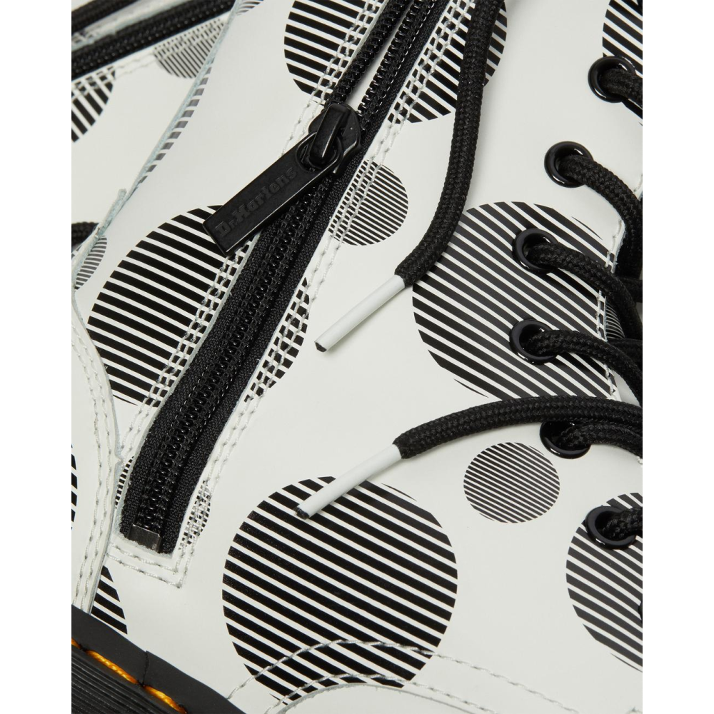 靴 Dr.Martens/26882101 JADON POLKA DOT Jadon Polka Dot Smooth Leather Platform Boots in White | Dr