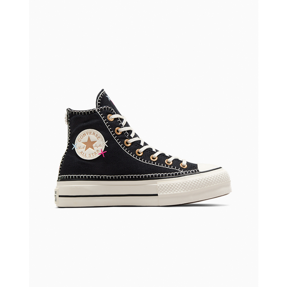 Black converse platform sneakers online