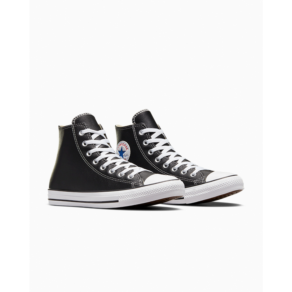 Black leather shoes converse online