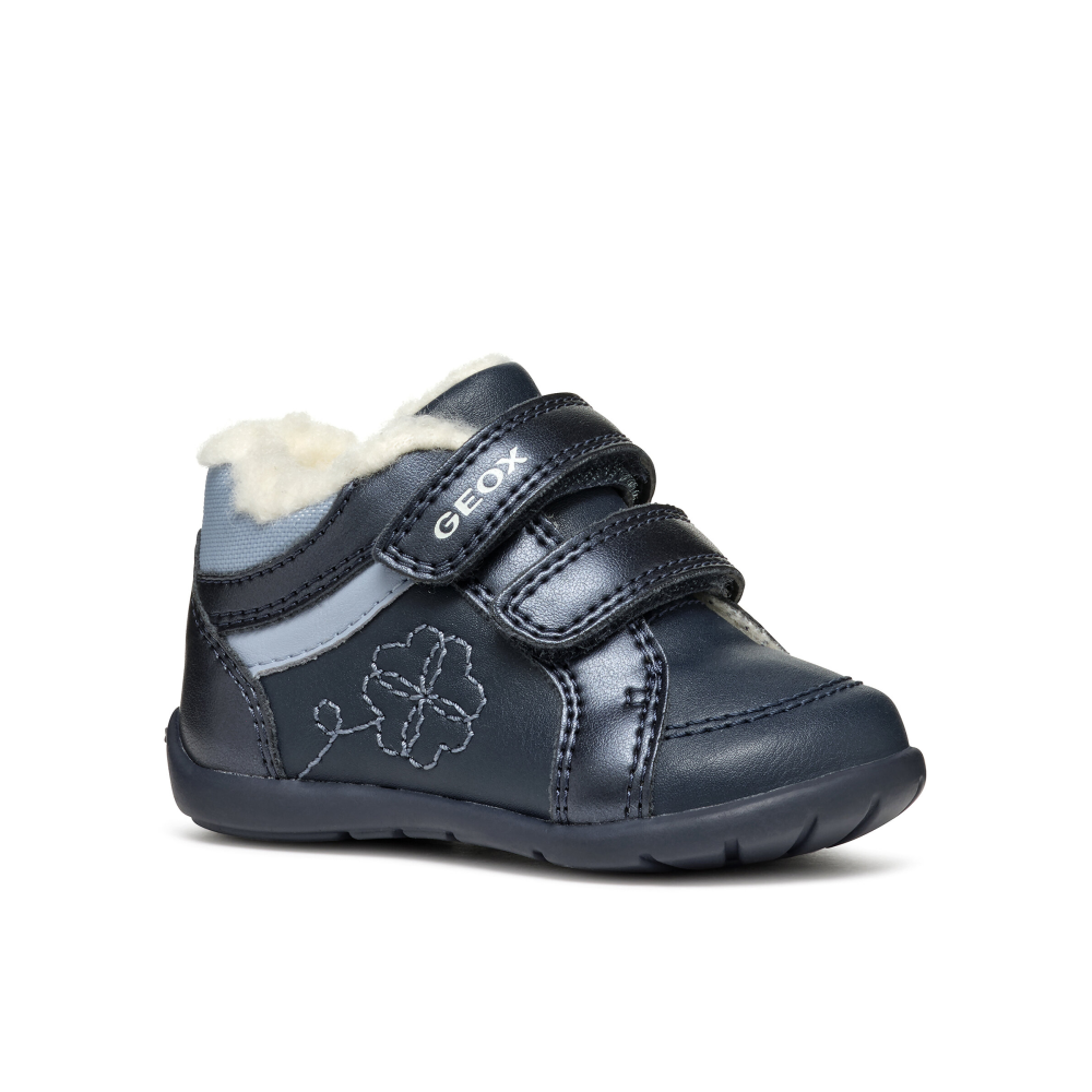 Geox Fille B Elthan Girl Basket - Chaussures Premiers Pas Double Scratch Confortables