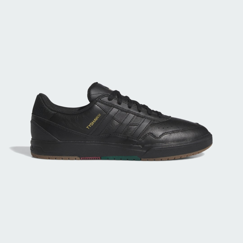 Adidas shoes leather black best sale