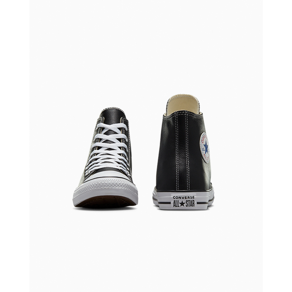 Black leather converse trainers online