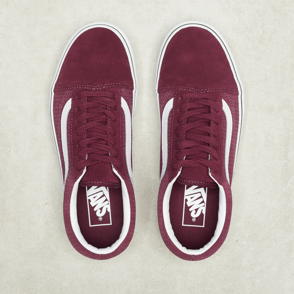 Vans Old Skool Platform Suede Emboss sneakers in burgundy