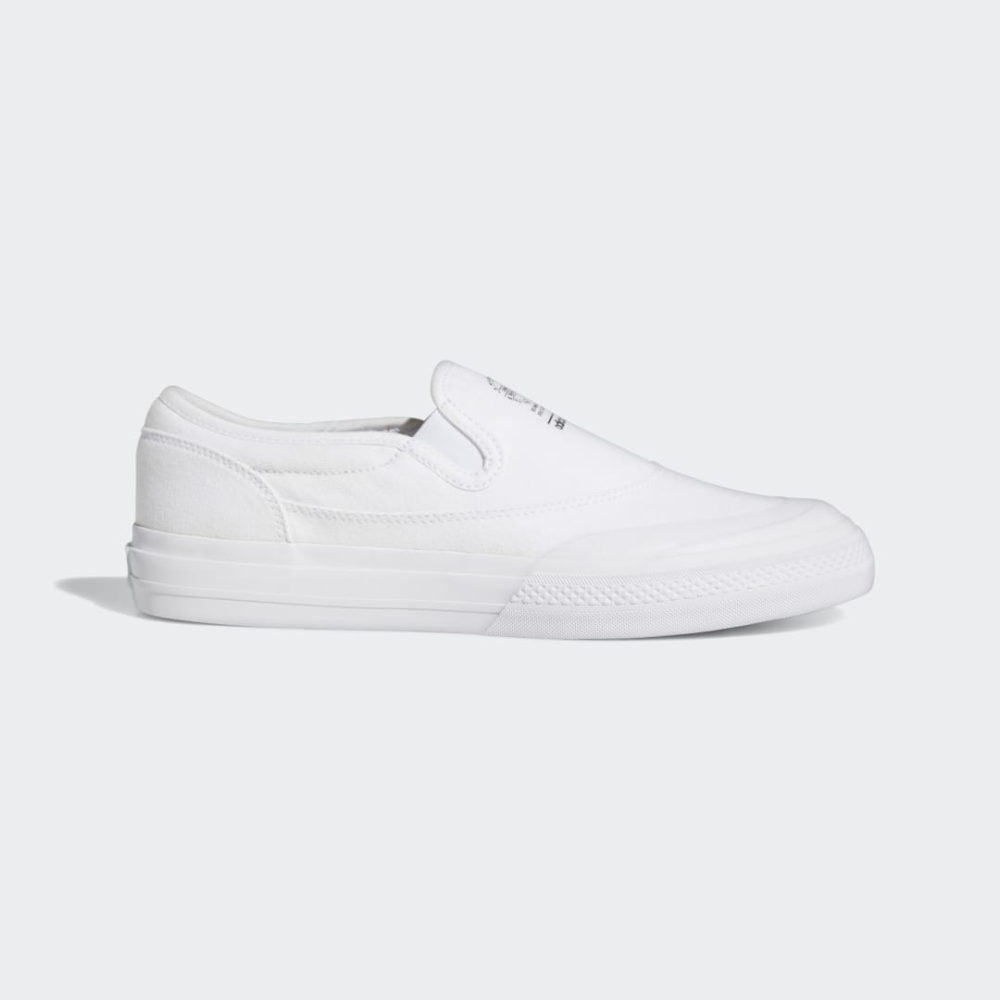 Adidas slip on white women best sale