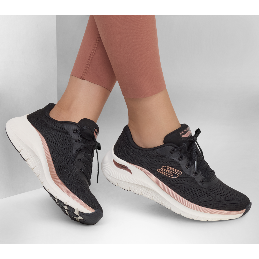 Black and rose gold skechers online