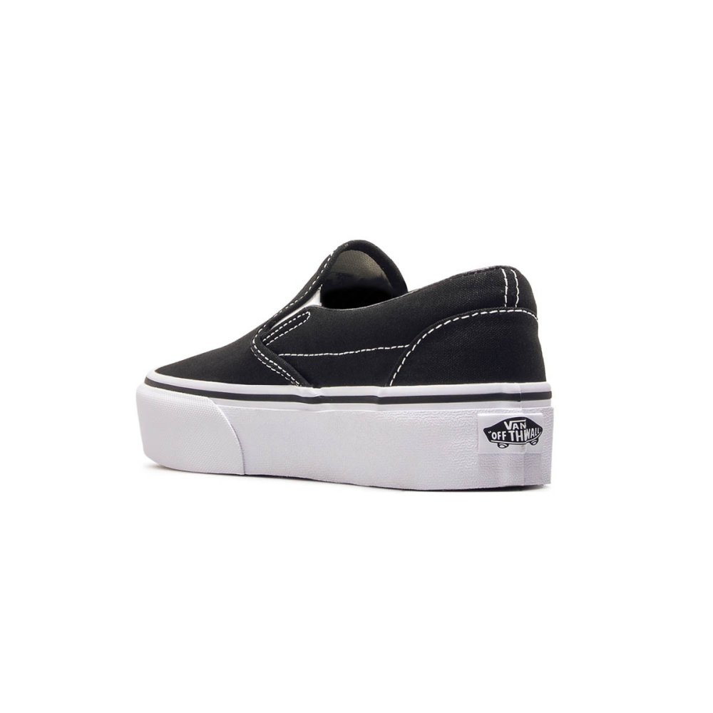 Black platform slip on vans on sale