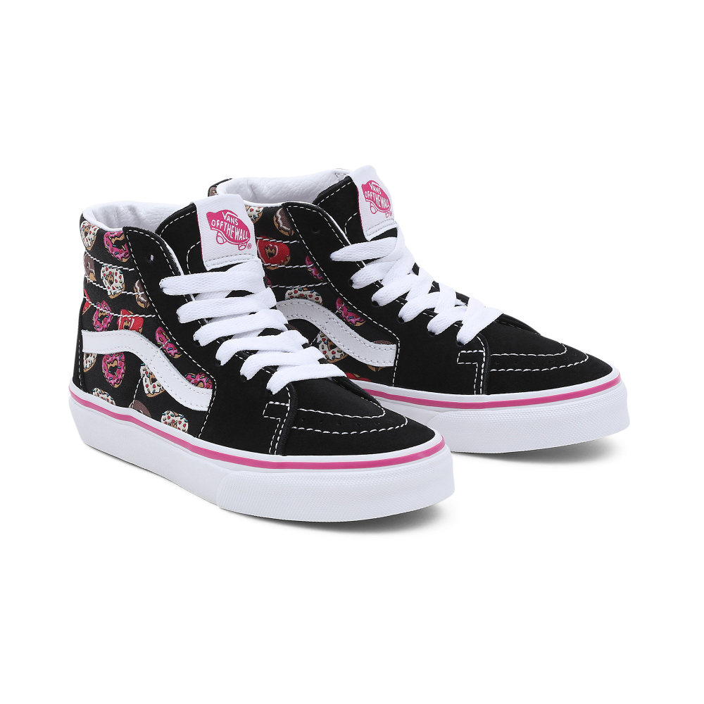 Black and pink high top vans online