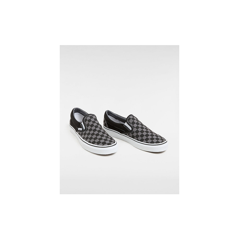 Black and pewter checkered vans on sale