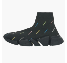 Balenciaga Speed 2.0 Allover Logo Recycled Knit Multicolor womens (617196W2DF01088)