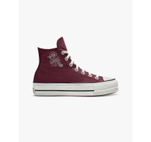 Converse Custom Chuck Taylor All Star Lift Platform Embroidery By You (A03766CHO23_DEEPBORDEAUX_FLORAL_G) in rot
