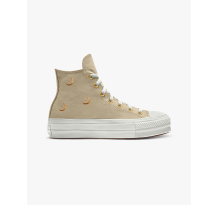 Converse Custom Chuck Taylor All Star Lift Platform Embroidery By You (A03766CHO23_OATMILK_MOONS_CO) in weiss