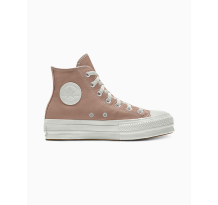 Converse Custom Chuck Taylor All Star Lift Platform Leather By You Beige (173157CSP24_VANCHETTABEIGE_SC) in pink