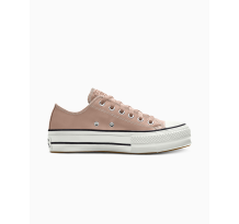 Converse Custom Chuck Taylor All Star Lift Platform Leather By You Beige (173159CSP24_VANCHETTABEIGE_SC) in pink