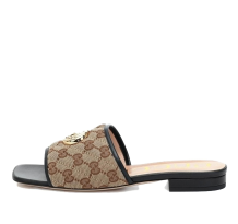 Gucci Double g Canvas Slippers Ebony (619893-KQWM0-9765)