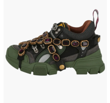 Gucci Flashtrek Sega Green Removable womens Crystal (537355 GGZ30 1261)