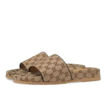 Gucci GG Canvas Sandal Beige Monogram Slide (624695-H6320-9763)