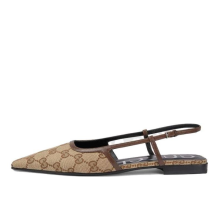 Gucci GG Slingback Ballet Flat Beige Ebony (762420-KY980-9763)