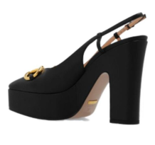 Gucci High heel pump with Horsebit Leather (723837-BKO00-1000)