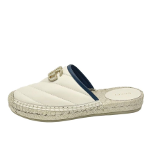Gucci Leather Espadrilles With Double G (628565-BKO60-9087)