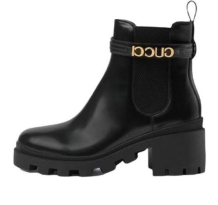 Gucci Mid Heel Boot With Logo Leather (734909-AABK6-1000)