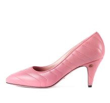 Gucci Nappa Matelasse Marmont Mid Heel Pumps Wild Rose (658673-BKO00-5815)