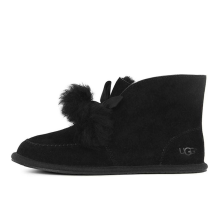 UGG Kallen Suede Moc Toe Pom Slipper (1017541-BLK)