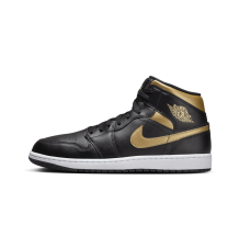 NIKE JORDAN 1 Mid Black & Metallic Gold (DQ8426 071)