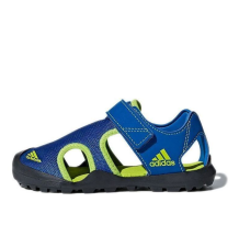 adidas Captain Toey K Velcro Outdoor Flat Heel Sports Green Sandals Blue (CM7639)