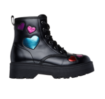 Skechers Gravlen Hi Metallic Heart Shoes (303409L-BLK) in schwarz