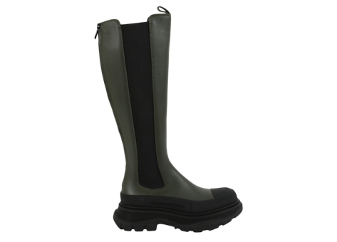 Alexander McQueen Tread Slick Knee High Boots Khaki (666410WHZ663241) braun