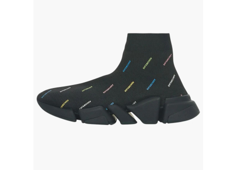 Balenciaga Speed 2.0 Allover Logo Recycled Knit Multicolor womens (617196W2DF01088) schwarz