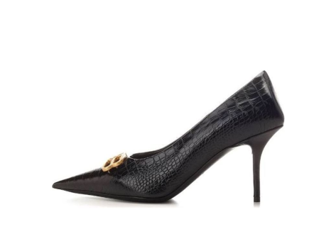 Balenciaga Square Knife BB Croc Effect Leather Pumps (734238WBE711000) schwarz