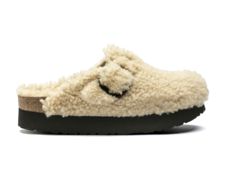 Birkenstock Boston Big Buckle Platform Shearling (1017677) beige