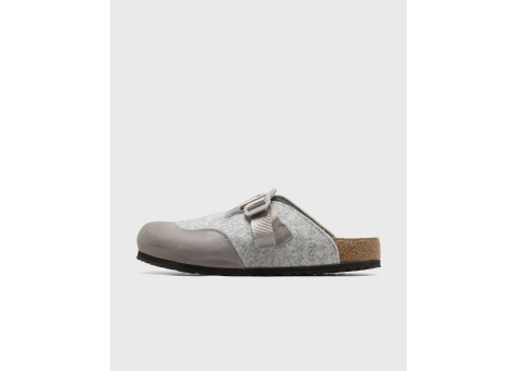 Birkenstock Boston Nova Felt Leather Textile Stone Coin (1030202) grau