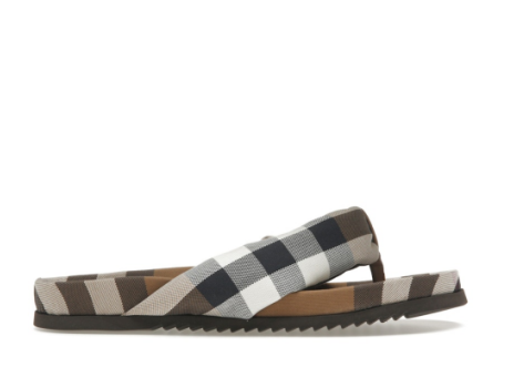 Burberry Check Print Thong Sandals (8051880) bunt