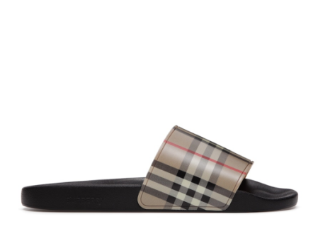 Burberry Furley Check Slides Archive Beige (8023965) bunt