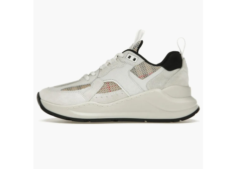 Burberry Logo Print Leather Suede And Check Mesh Archive Beige womens (80634701) beige