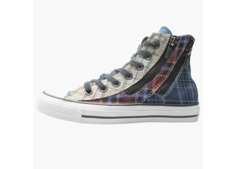Converse Chuck Taylor All Star Double Zip Hi Blue Plaid womens (549575C) bunt