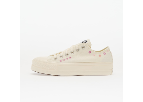 Converse Lift Egret Chuck Taylor All Star Floral Embroidery Low Top Sugar Berry Cactus Bud (A15008C) grau