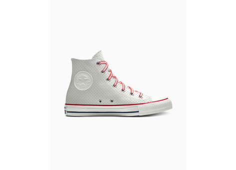 Converse Custom Chuck Taylor Leather By You (156574CSP24_WHITE_REDLACES_P) grau