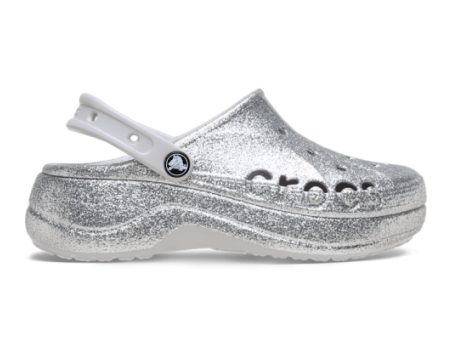 Crocs Baya Platform Glitter (208459-040) silber