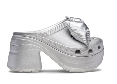 Crocs Siren Metallic Bow Clogs Silver (210050-0P1) silber