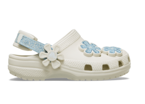 Crocs Toddler Classic Denim Flower Adjustable Backstrap (212512-2MD) weiss