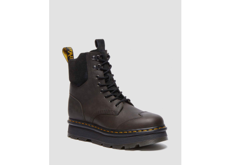 Dr. Martens Zebzag 8 Tie E.H. Suede Charcoal Grey Burnished Waxy Pull Up (32116733) schwarz