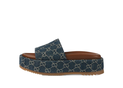 Gucci Angelina Platform 55 mm Sandal Jacquard Denim (623212-2KQ00-4402) blau