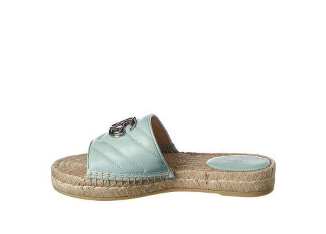 GUCCI Double g Straw Woven Mint Green Slippers (628106-BKO00-3926) blau